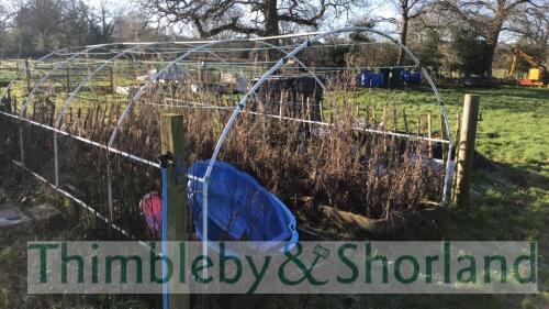 Poly tunnel frame 20ft x 9ft 8ins - buyer to dismantle and remove