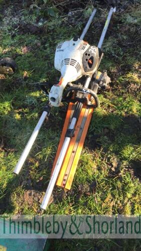 Stihl long reach hedge cutter with spare blade