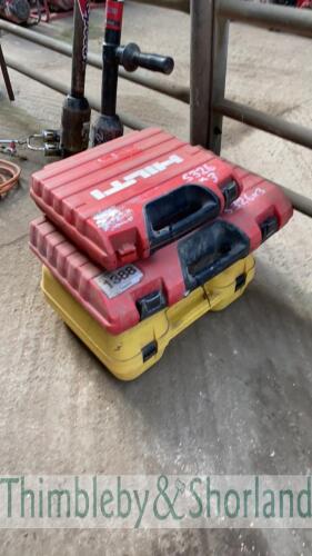 Hilti drills x2 and Leica pipe laser