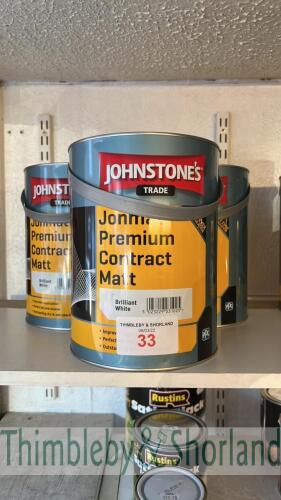 3 no 5L Johnstones brilliant white paint