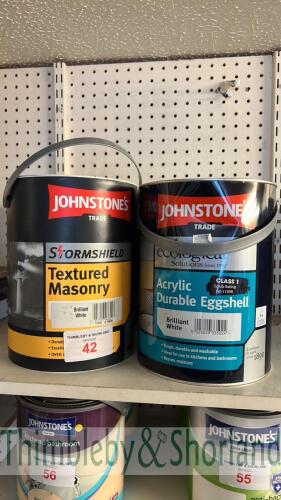 4 no 5L tins of Johnstones masonry paint