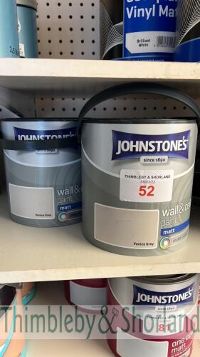 2 no 2.5L tins Johnstones paint, Venice grey