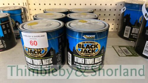 6 no 1L Black jack bitumen trowel mastic