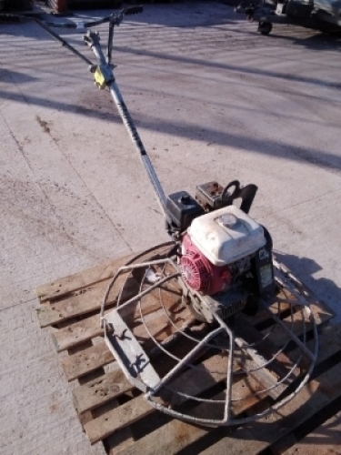 Red band walk behind petrol concrete power float