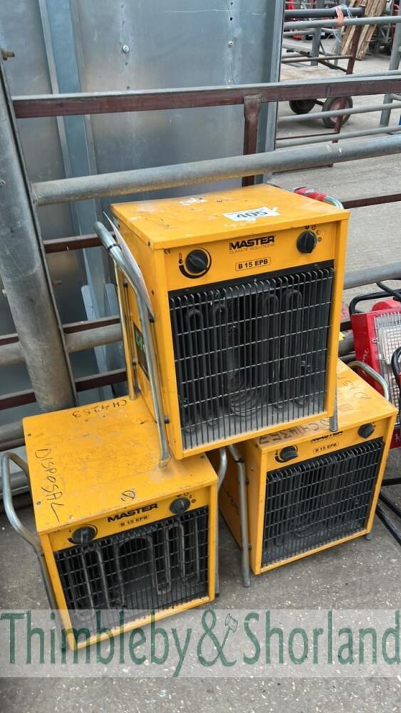 3 Master B15 EPB Fan Heaters Online Auction Of Contractors Plant ...