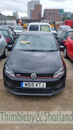 VOLKSWAGEN POLO GTI, MD15KTJ Date of registration:22/07/2015 1798cc, Petrol, Manual, Black Odometer reading at last MOT: 43,054 miles MOT expiry date: 23/02/2023 No key, V5 available Category S insurance loss 07.09.2020