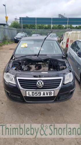 VOLKSWAGEN PASSAT H-LINE TDI 140 DSG, LD59AVB Date of registration:15/09/2009 1968cc, Diesel, Auto, Black Odometer reading at last MOT: 132,171 miles MOT expiry date: 08/02/2022 No key, V5 available Category D Insurance Loss 29.07.2017