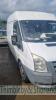 FORD TRANSIT 85 T2605 FWD, CE58 LHH Date of registration: 01/09/2008 2198cc, Diesel, Manual, White Odometer reading at last MOT: 130,499 miles MOT expiry date: 07/11/2022 No key, V5 available - 2