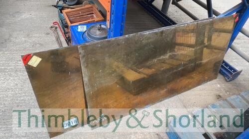 2 brass metal sheets