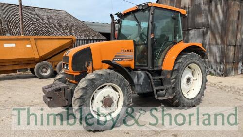 Renault Ares 620 RZ tractor Registration No: R616 CAC Hours unknown, approx 9,500 3 pools, front weights, 540 & 1000 pto, hydraulic extending pickup, drawbar, spare front tyre