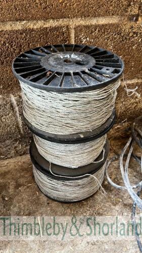 3 electric fencing reels with wire