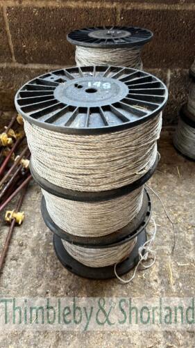 3 electric fencing reels with wire