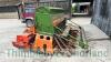 Amazone RPD 301 3m close spacing seed drill c/w following harrow, press wheels, markers, tramline equipment, hopper extension mounted on Kuhn HA3000 reciprocating harrow, both 1996 - 11