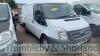 FORD TRANSIT 100 T260 FWD - HY13 NBM Date of registration: 14.03.2013 2198cc, Diesel, Manual, White Odometer reading at last MOT: 105706 miles MOT expiry date: 28.03.2023 No key, V5 available - 4