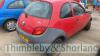 FORD KA, RF05HHT Date of Registration: 28/07/2005 1297cc, Petrol, Manual, Red Odometer reading at last MOT: 66,438 miles MOT expiry date: 19/01/2022 No key, V5 available - 3