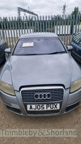 AUDI A6 TDI SE - AJ05 PUX Date of registration: 10.06.2005 1968cc, manual, diesel, silver Odometer reading at last MOT: 202624 miles MOT expiry date: 30.10.2022 No key, V5 available Category N insurance loss 10.11.2021