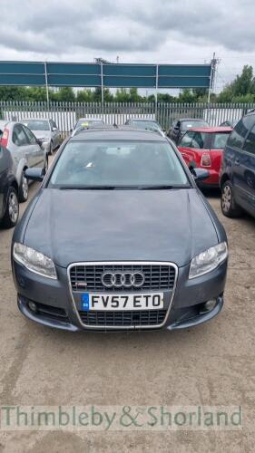 AUDI A4 AVANT LINE TDI 140 - FV57 ETO Date of registration: 22.10.2007 1968cc, diesel, manual, grey Odometer reading at last MOT: 154,390 miles MOT expiry date: 18.12.2022 No key, V5 available