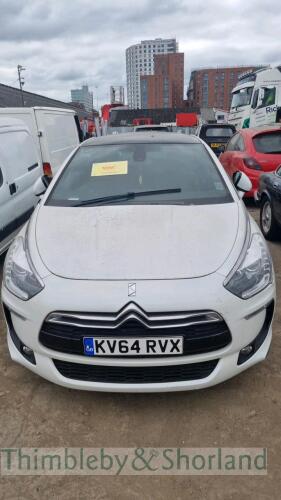 CITRROEN DS5 D STYLE HDI AUTO - KV64 RVX Date of registration: 29.09.2014 1997cc. Diesel, automatic, white Odometer reading at last MOT: 87456 miles MOT expiry date: 04.11.2022 No key, V5 available Category D insurance loss 18.07.2017