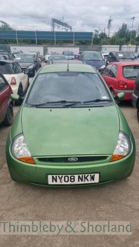 FORD KA ZETEC CLIMATE - NY08 NKW Date of registration: 30.07.2008 1297cc, Manual, Petrol, Green Odometer reading at last MOT: 64251 miles MOT expiry date: 07.02.2022 No key, V5 available