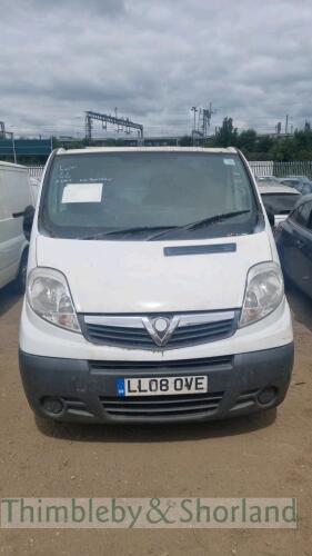 VAUXHALL VIVARO 2700 CDTI SWB PANEL VAN - LL08 OVE Date of registration: 30.06.2008 1995cc, diesel, manual, white Odometer reading at last MOT: 152,999 miles MOT expiry date: 20.11.2021 No key, V5 available