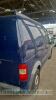 FORD TRANSIT CONN T230 LGO - RK09 WCA Date of registration: 24.03.2009 1753cc, Diesel, Manual, Blue Odometer reading at last MOT: 160921 miles MOT expiry date: 31.03.2022 No key, V5 available - 4