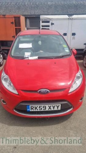 FORD FIESTA ZETEC 82 - RK59 XYY Date of registration: 23.09.2009 1242cc, petrol, manual, red Odometer reading at last MOT: 35,696 miles MOT expiry date: 23.09.2017 No key, V5 available