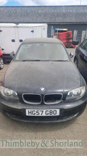 BMW 118D AUTO, HG57GBO Date of registration: 15/05/2007 1995cc, Diesel, Auto, Black Odometer reading at last MOT: 138,345 MOT expiry date: 11/11/2020 No key, V5 available