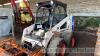 Bobcat 741 skidsteer loader with bucket and Whites dung grab plus extra bucket - 3