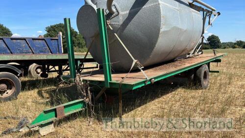 Single axle 24ft flat bed bale trailer