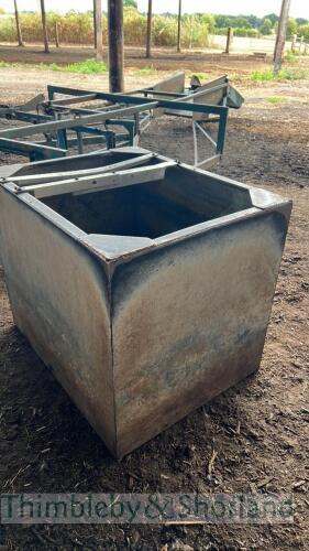 Galvanised bin trough