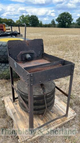 Blacksmiths forge with hand operated bellows