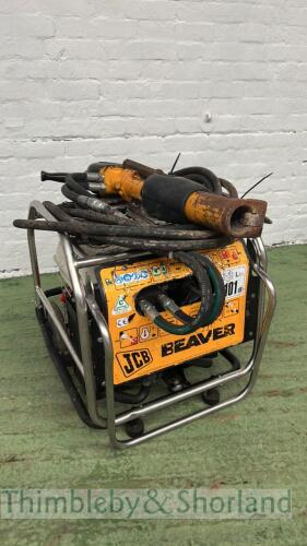 JCB beaver hydraulic pack, hose, gun and point