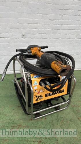 JCB beaver hydraulic pack, hose, gun and point