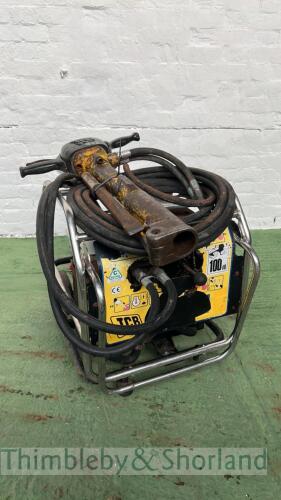 JCB hydraulic pack, hose, gun and point