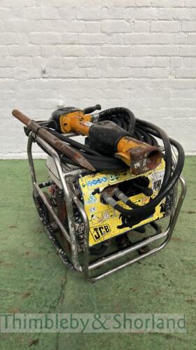 JCB hydraulic pack, hose, gun and point