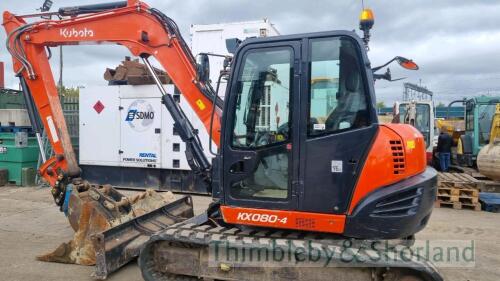 Kubota KX080-4 excavator (2015)