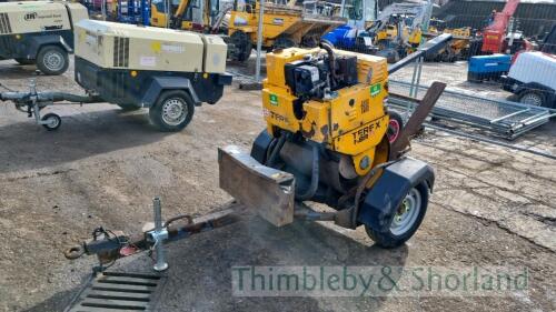 Terex MBR71 pedestrian roller and trailer