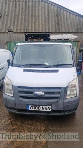 FORD TRANSIT 85 T260 FWD - VO08 NRN Date of registration: 12.03.2008 2109cc, diesel, manual, white Odometer reading at last MOT: 120,735 miles. MOT expiry date: 23.04.2022 No key, V5 available