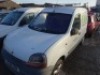 RENAULT KANGOO 655 1.9D Date of registration: 21.04.1999 1870cc, diesel, 5 speed manual, white Odometer reading at last MOT: Unreadable MOT expiry date: 06.01.2021 No key, V5 available This vehicle was the subject of a Category D insurance loss 05.02.20 - 3