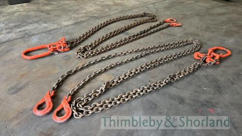 2 no 14T x 8m lifting chains with shorteners