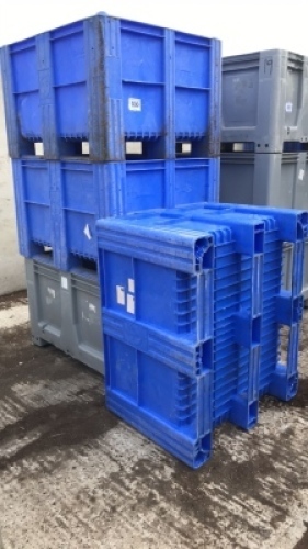 4 plastic stillage crates 120x100x73cms