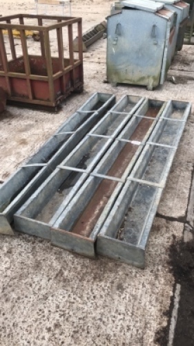 4 galvanised troughs - length 274 cms