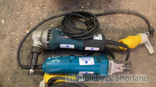 Makita JD1660 metal shear and Makita nibbler