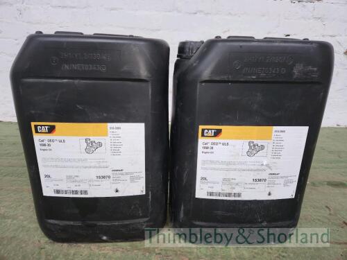 2 no 20L drums of engine oil Cat 10W