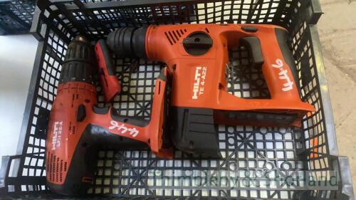 Hilti TE4-A22 cordless breaker & Hilti SPH 22A cordless drill