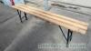 6 wooden benches