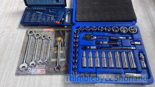 2 socket sets and ring spanner set