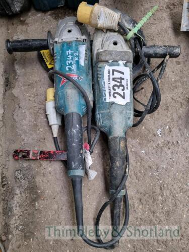 2 Makita angle grinders