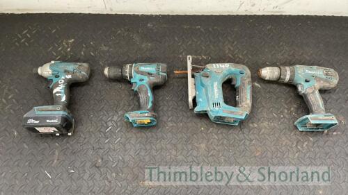 4 Makita cordless tools