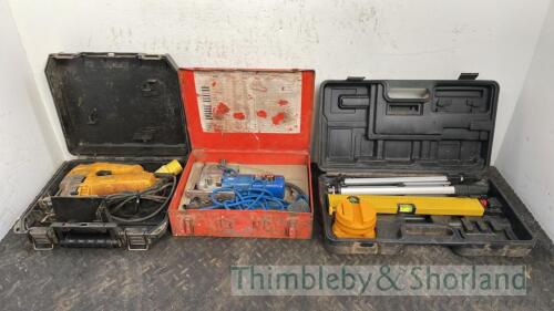 2 jig saws & laser level kit